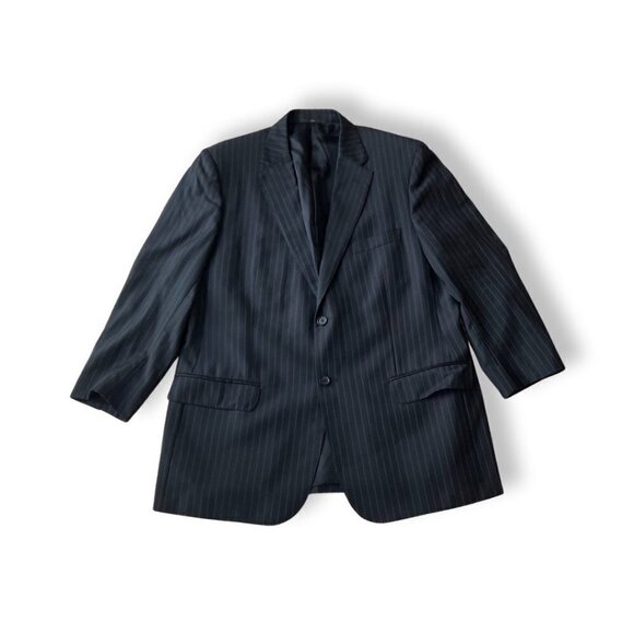 Valentino mens black wool stripped blazer size 46
